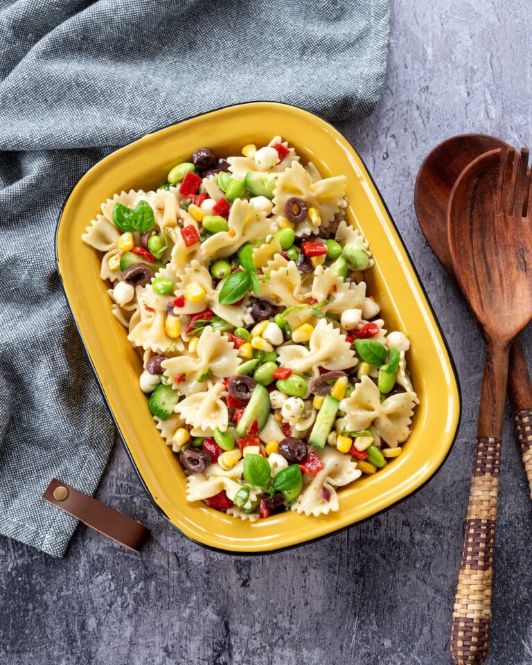 Salade de pâtes noeud papillon aux edamames